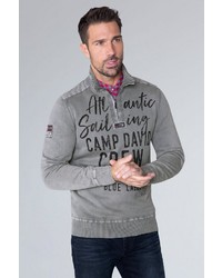 grauer Pullover mit einem Reißverschluss am Kragen von Camp David