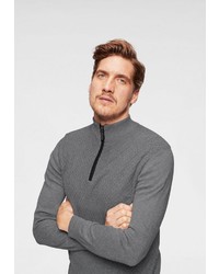 grauer Pullover mit einem Reißverschluss am Kragen von COMMANDER