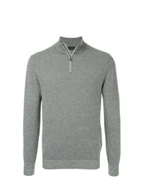 grauer Pullover mit einem Reißverschluss am Kragen von D'urban