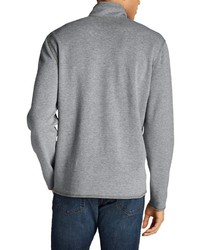 grauer Pullover mit einem Reißverschluss am Kragen von Eddie Bauer