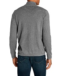 grauer Pullover mit einem Reißverschluss am Kragen von Eddie Bauer