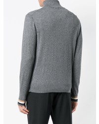 grauer Pullover mit einem Reißverschluss am Kragen von Sun 68