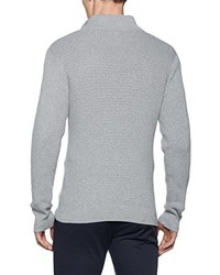grauer Pullover mit einem Reißverschluss am Kragen von Gant