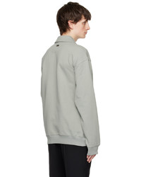 grauer Pullover mit einem Reißverschluss am Kragen von Solid Homme