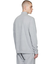 grauer Pullover mit einem Reißverschluss am Kragen von Sunspel