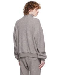 grauer Pullover mit einem Reißverschluss am Kragen von John Elliott