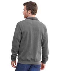grauer Pullover mit einem Reißverschluss am Kragen von Hajo