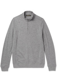 grauer Pullover mit einem Reißverschluss am Kragen von Loro Piana