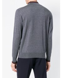 grauer Pullover mit einem Reißverschluss am Kragen von Etro