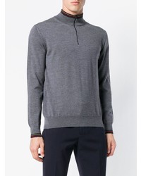 grauer Pullover mit einem Reißverschluss am Kragen von Etro