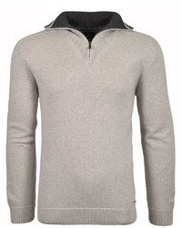 grauer Pullover mit einem Reißverschluss am Kragen von RAGMAN
