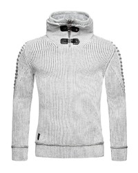 grauer Pullover mit einem Reißverschluss am Kragen von Redbridge