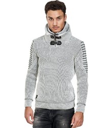 grauer Pullover mit einem Reißverschluss am Kragen von Redbridge