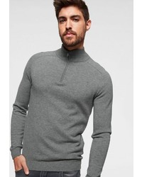 grauer Pullover mit einem Reißverschluss am Kragen von Strellson