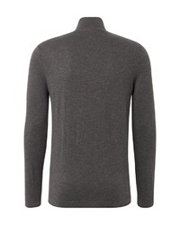 grauer Pullover mit einem Reißverschluss am Kragen von Tom Tailor