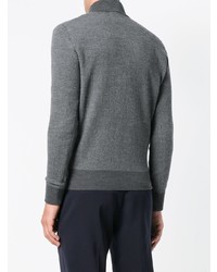 grauer Pullover mit einem Reißverschluss am Kragen von Canali