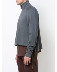 grauer Pullover mit einem Reißverschluss am Kragen von Siki Im