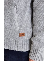 grauer Pullover mit einem Reißverschluß von BLEND