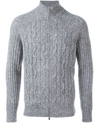 grauer Pullover mit einem Reißverschluß von Brunello Cucinelli
