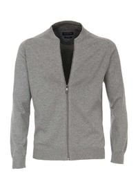 grauer Pullover mit einem Reißverschluß von Casamoda