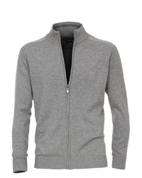 grauer Pullover mit einem Reißverschluß von Casamoda