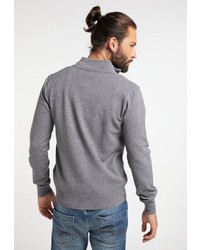 grauer Pullover mit einem Reißverschluß von Dreimaster