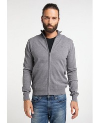 grauer Pullover mit einem Reißverschluß von Dreimaster