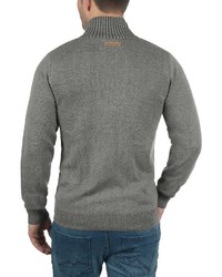 grauer Pullover mit einem Reißverschluß von INDICODE