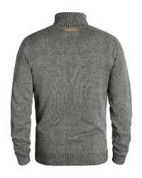 grauer Pullover mit einem Reißverschluß von INDICODE