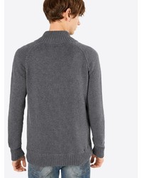 grauer Pullover mit einem Reißverschluß von Key Largo