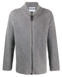 grauer Pullover mit einem Reißverschluß von Moschino