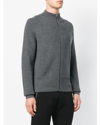 grauer Pullover mit einem Reißverschluß von Falke