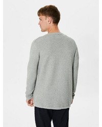 grauer Pullover mit einem Reißverschluß von Selected Homme