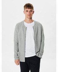 grauer Pullover mit einem Reißverschluß von Selected Homme