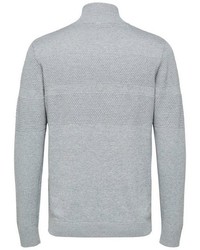 grauer Pullover mit einem Reißverschluß von Selected Homme