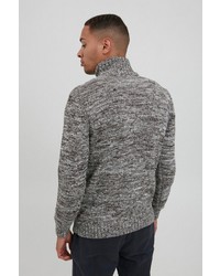 grauer Pullover mit einem Reißverschluß von Solid