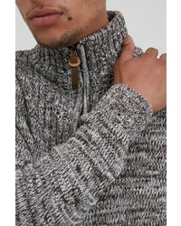 grauer Pullover mit einem Reißverschluß von Solid