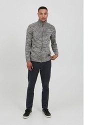 grauer Pullover mit einem Reißverschluß von Solid