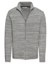 grauer Pullover mit einem Reißverschluß von Solid