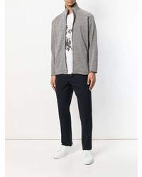 grauer Pullover mit einem Reißverschluß von Z Zegna