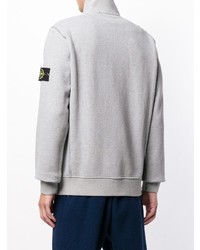 grauer Pullover mit einem Reißverschluß von Stone Island