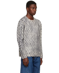 grauer Pullover mit einem Rundhalsausschnitt mit Argyle-Muster von Nahmias
