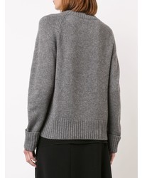 grauer Pullover mit einem Rundhalsausschnitt mit Argyle-Muster von Akris Punto