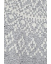 grauer Pullover mit einem Rundhalsausschnitt mit Norwegermuster von Esprit
