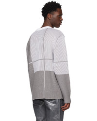 grauer Pullover mit einem Rundhalsausschnitt mit Karomuster von A-Cold-Wall*