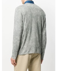 grauer Pullover mit einem Rundhalsausschnitt mit Paisley-Muster von Etro