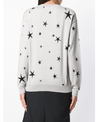 grauer Pullover mit einem Rundhalsausschnitt mit Sternenmuster von Moschino