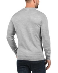 grauer Pullover mit einem Rundhalsausschnitt mit Weihnachten Muster von BLEND