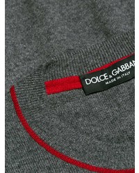 grauer Pullover mit einem Rundhalsausschnitt von Dolce & Gabbana