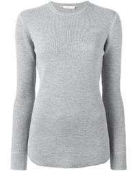 grauer Pullover mit einem Rundhalsausschnitt von 6397